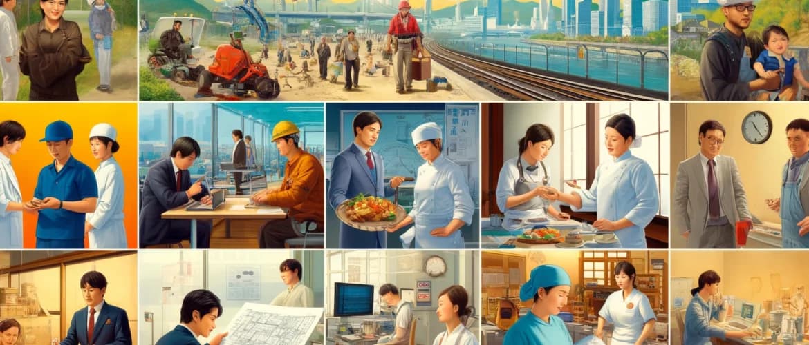 landscape image showcasing Indonesian workers in Japan